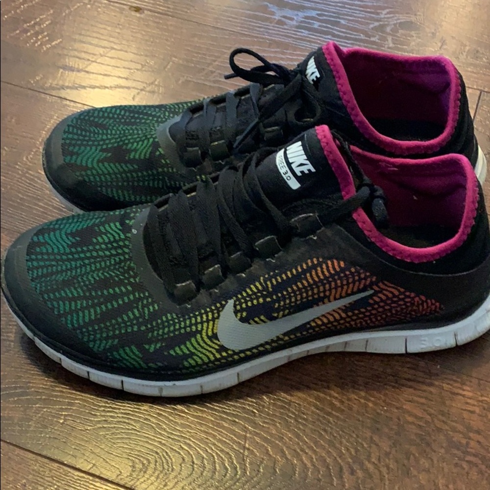 Women’s Nike Free 3.0 multi color Size 10